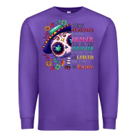 Purple You are braver than you think sugar skull Premium Sweatshirt - NancyCooperArtShop