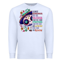White You are braver than you think sugar skull Premium Sweatshirt - NancyCooperArtShop