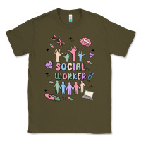 Army Green social worker Classic Tee - MaliasSmallBusiness