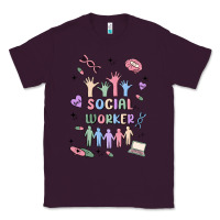 Plum social worker Classic Tee - MaliasSmallBusiness