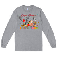 Heather Grey cupids favorite lunch lady Long Sleeve Tee - MaliasSmallBusiness