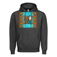 Charcoal Heather Western Fall Cow Mama Zipper Hoodie - LillyAllenDesigns