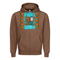Chestnut Western Fall Cow Mama Zipper Hoodie - LillyAllenDesigns