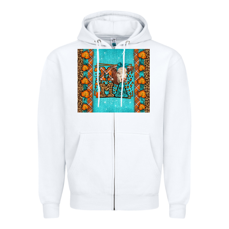 Western Fall Cow Mama Zipper Hoodie by LillyAllenDesigns | Teevron