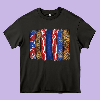 4th Of July Brushstroke Heavy Core Tee Designed By Cowgirlartshop