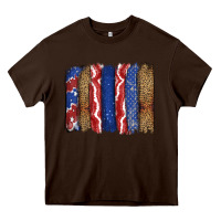 Chocolate Brown 4th of July brushstroke Heavy Core Tee - CowGirlArtShop