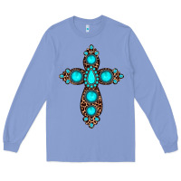 Colony Blue gemstone leopard cross Long Sleeve Tee - JahusDesignShop