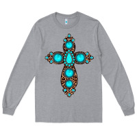 Heather Grey gemstone leopard cross Long Sleeve Tee - JahusDesignShop