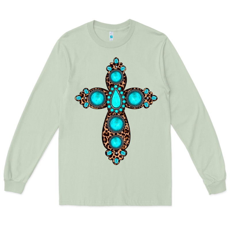 Gemstone Leopard Cross Long Sleeve Tee by JahusDesignShop | Teevron