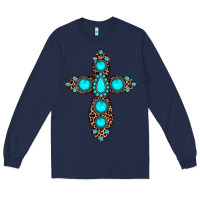 Navy gemstone leopard cross Long Sleeve Tee - JahusDesignShop