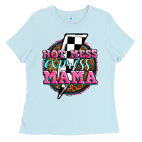 Baby Blue hot mess express mama Ladies Tee - Zillion Design Studio