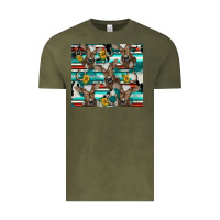 Vintage Olive western horseshoe sunflower brown cow Vintage Tee - BarkalooDesign