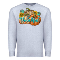 Heather Grey Thankful Premium Sweatshirt - texasbilliewilder