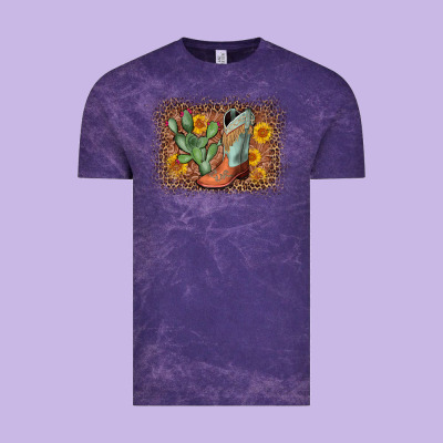 Cowboy Boots Cactus Leopard Vintage Tee Designed By Adodesignshop