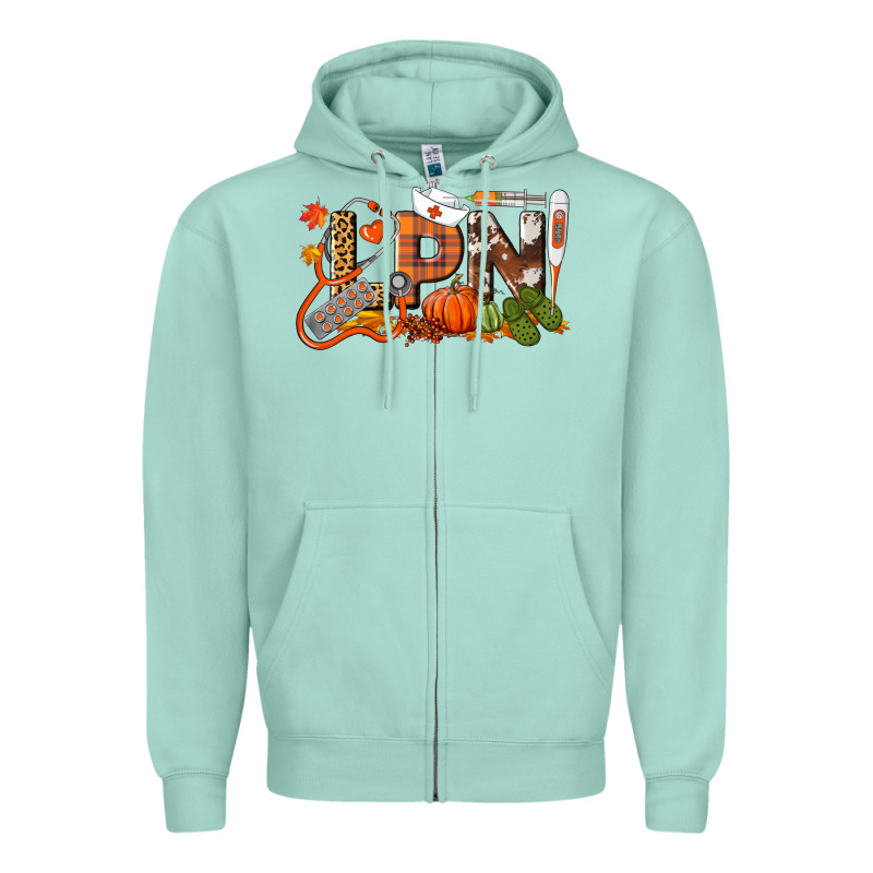 Fall Lpn Licensed Practical Nurse Zipper Hoodie by LillyAllenDesigns | Teevron