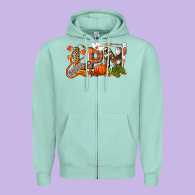 Fall Lpn Licensed Practical Nurse Zipper Hoodie Designed By Lillyallendesigns