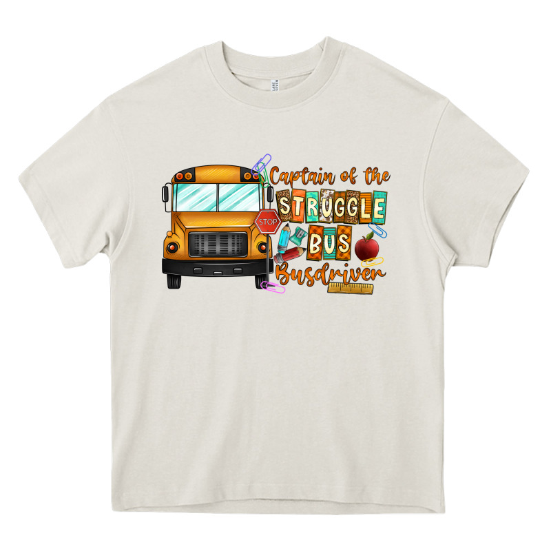 Captain Of Struggle Bus Busdriver Heavy Core Tee by CowhideDigitalArt | Teevron