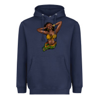 Navy black woman Heavyweight Hoodie - NancyCooperArtShop