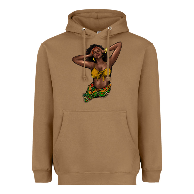 Black Woman Heavyweight Hoodie by NancyCooperArtShop | Teevron