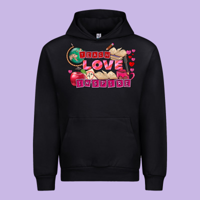 Valentine's Day Teach Love Inspire Urban Hoodie Designed By Fadigitalartstudio