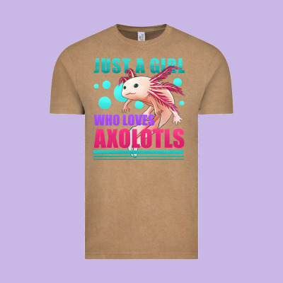 Just A Girl Who Loves Axolotls Vintage Tee Designed By Jasminsmagicworld
