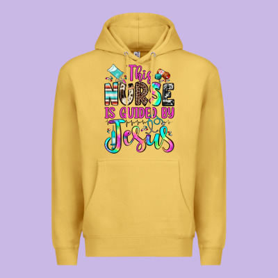 This Nurse Is Guided By Jesus Premium Hoodie Designed By Jahusdesignshop