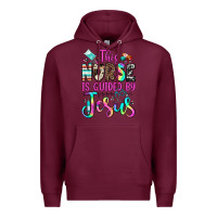 Burgundy this nurse is guided by jesus Premium Hoodie - JahusDesignShop