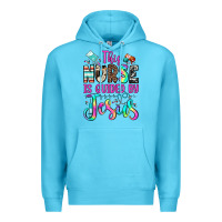 Ocean Blue this nurse is guided by jesus Premium Hoodie - JahusDesignShop