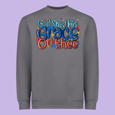 God Shed His Grace On The Thee Heavyweight Sweatshirt Designed By Maliassmallbusiness