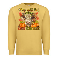 Antique Gold Pray Till The Cows Come Home Premium Sweatshirt - texasbilliewilder