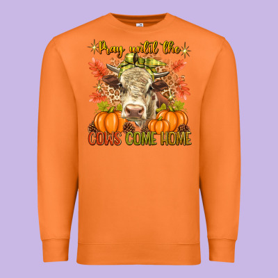 Pray Till The Cows Come Home Premium Sweatshirt Designed By Texasbilliewilder