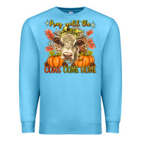 Ocean Blue Pray Till The Cows Come Home Premium Sweatshirt - texasbilliewilder