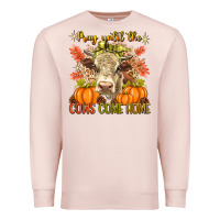 Pale Pink Pray Till The Cows Come Home Premium Sweatshirt - texasbilliewilder