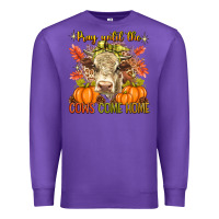 Purple Pray Till The Cows Come Home Premium Sweatshirt - texasbilliewilder