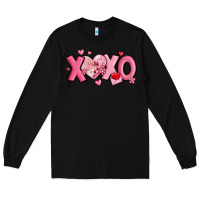 Black xoxo disco heart valentine's day Long Sleeve Tee - MaliasSmallBusiness