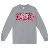 Heather Grey xoxo disco heart valentine's day Long Sleeve Tee - MaliasSmallBusiness