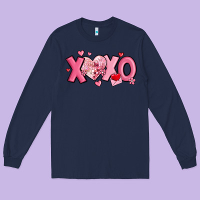 Xoxo Disco Heart Valentine's Day Long Sleeve Tee Designed By Maliassmallbusiness