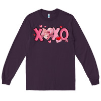 Plum xoxo disco heart valentine's day Long Sleeve Tee - MaliasSmallBusiness