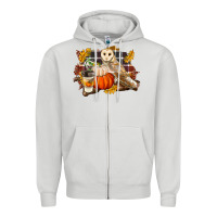 Dove Grey Fall Barn Owl Zipper Hoodie - LillyAllenDesigns