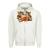 Oatmeal Heather Fall Barn Owl Zipper Hoodie - LillyAllenDesigns