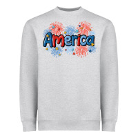 Heather Grey America Heavyweight Sweatshirt - MaliasSmallBusiness