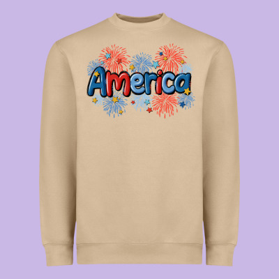 America Heavyweight Sweatshirt Designed By Maliassmallbusiness