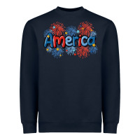 Navy America Heavyweight Sweatshirt - MaliasSmallBusiness