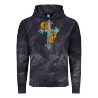 Cloud Black turquoise sunflower cross Vintage Hoodie - AdoDesignShop