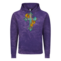 Cloud Purple turquoise sunflower cross Vintage Hoodie - AdoDesignShop