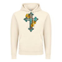 Vintage Artic turquoise sunflower cross Vintage Hoodie - AdoDesignShop
