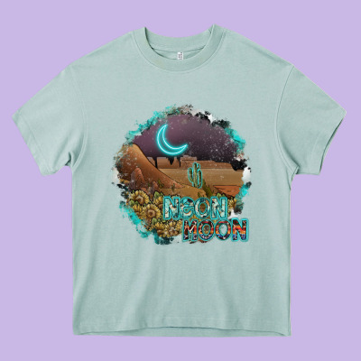 Neon Moon Heavy Core Tee Designed By Sublimationcraftshop