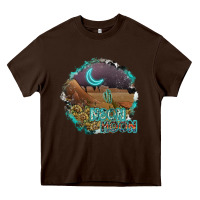 Chocolate Brown neon moon Heavy Core Tee - SublimationCraftShop
