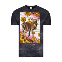 Cloud Black Western Cute Baby Deer Fawn Vintage Tee - LillyAllenDesigns