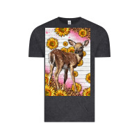 Vintage Black Western Cute Baby Deer Fawn Vintage Tee - LillyAllenDesigns